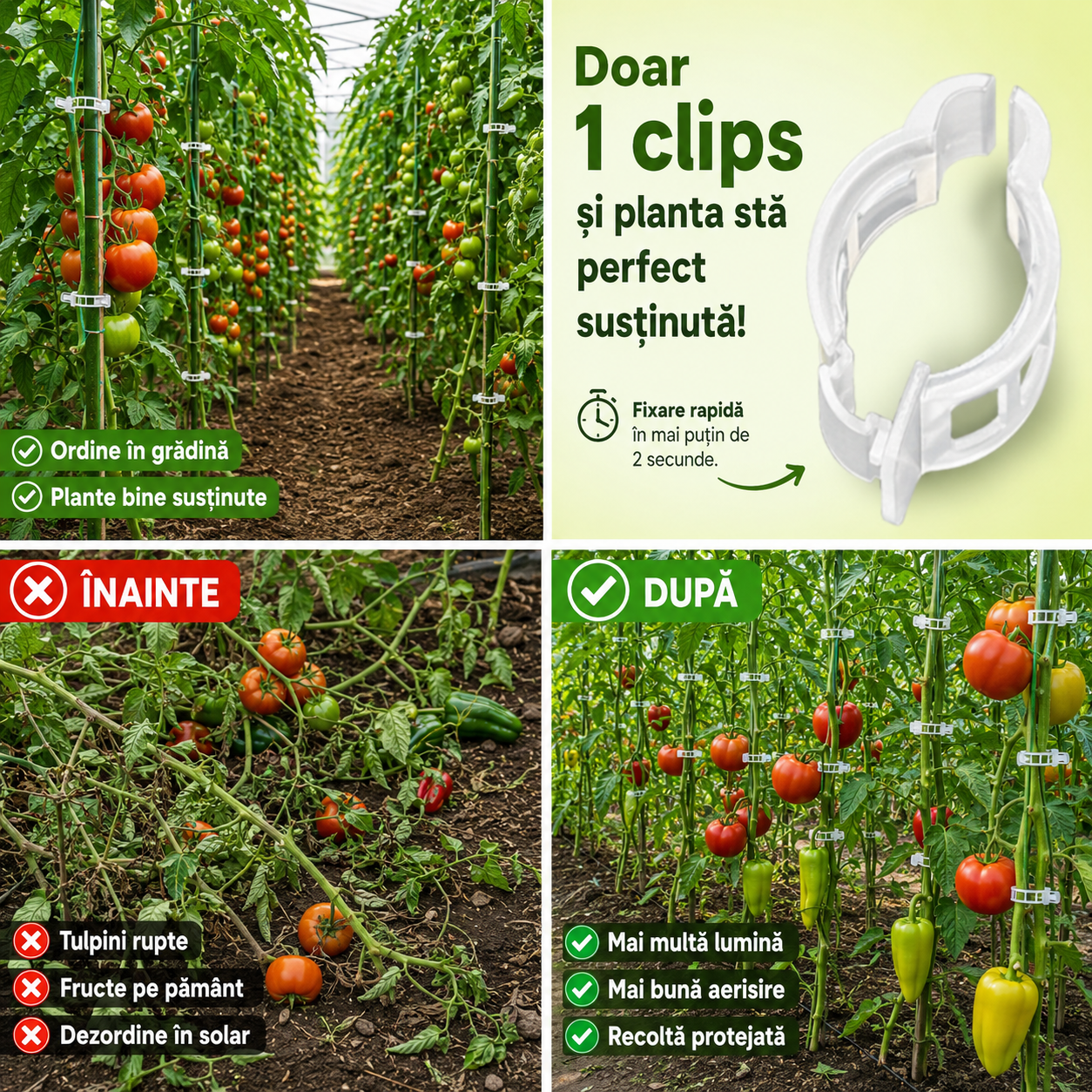 Clipsuri RecoltaFix - Susținere Inteligentă